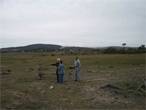 Jim Murray, Jean Whatman, Gordon Ranger on 'Cherrylea' beside the old road